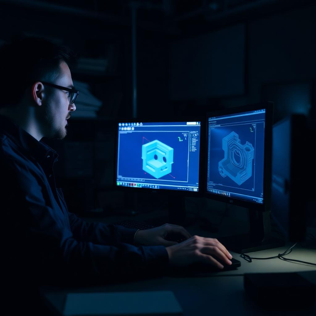 Projeto CAD de molde sendo desenvolvido